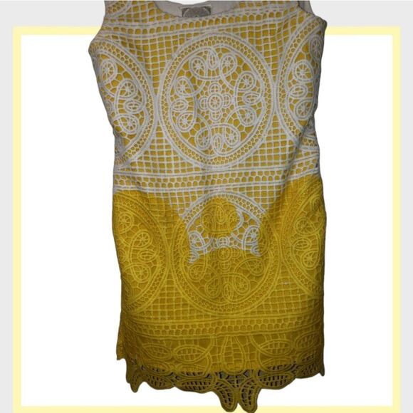 Kashish crochet Butter yellow and white dress cover up spring dress XS - Picture 3 of 5